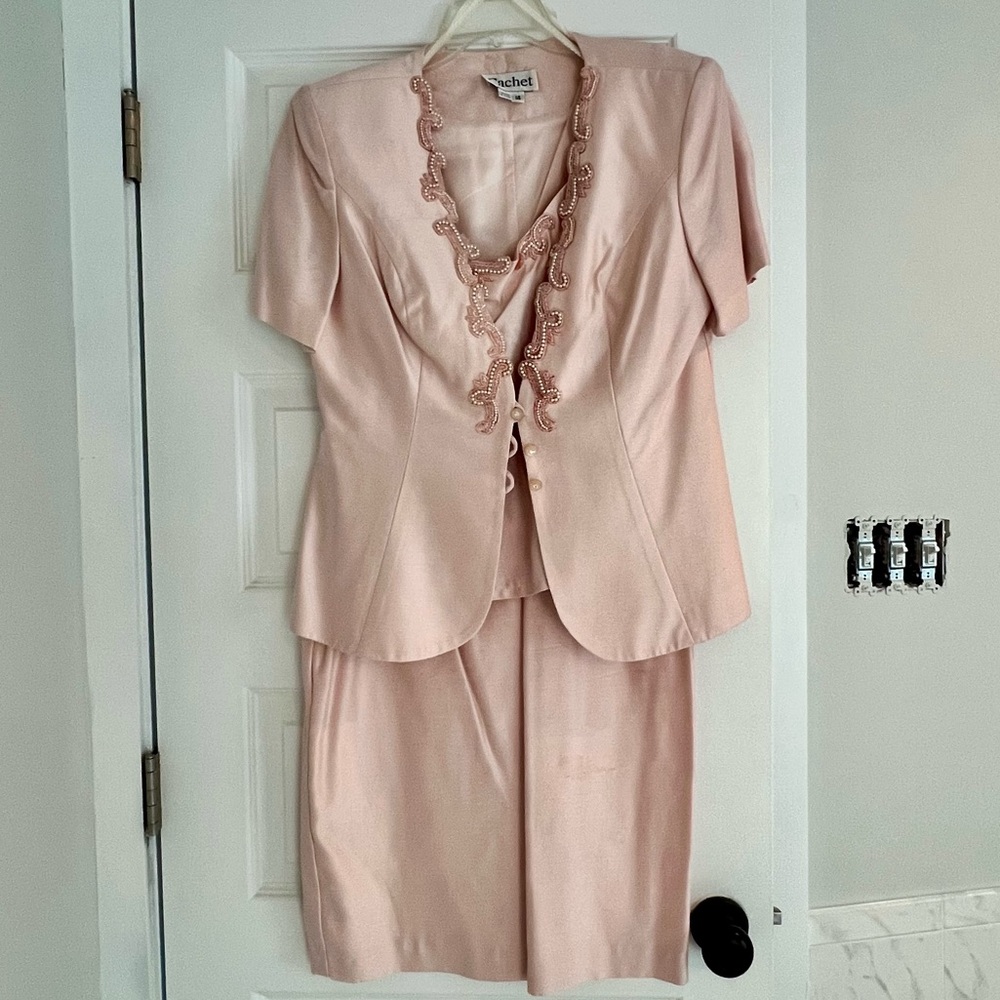 Cachet 3 pc Rayon / Beaded suit Size 14